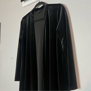 J. Jill Black Velvet Long Sleeve Open Front Cardigan Jacket Size Medium Petite